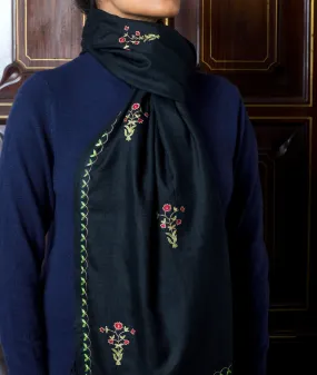 Pietra Dura Black Cashmere Shawl