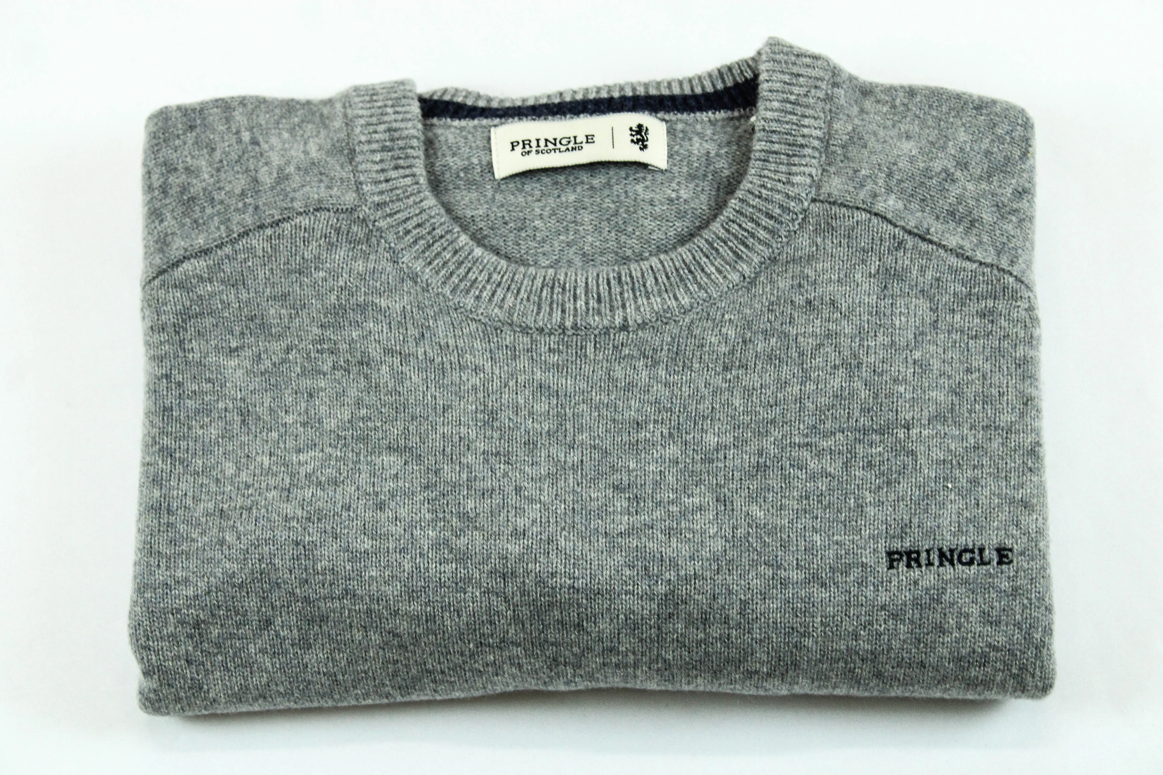 Pringle Grey Melange Lambswool Knitwear