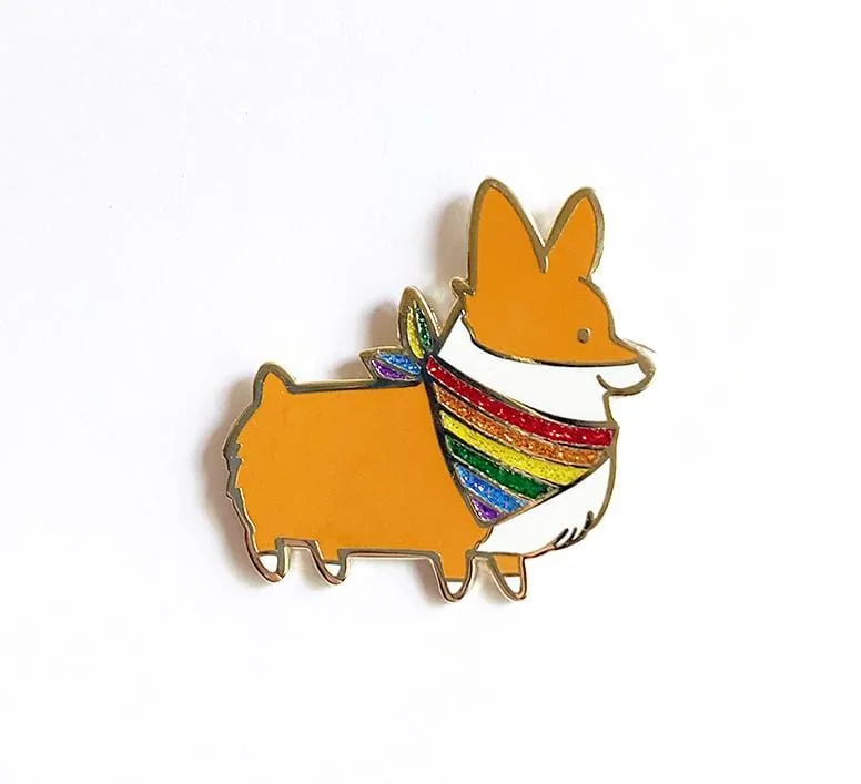 "Pride" Corgi Enamel Pin