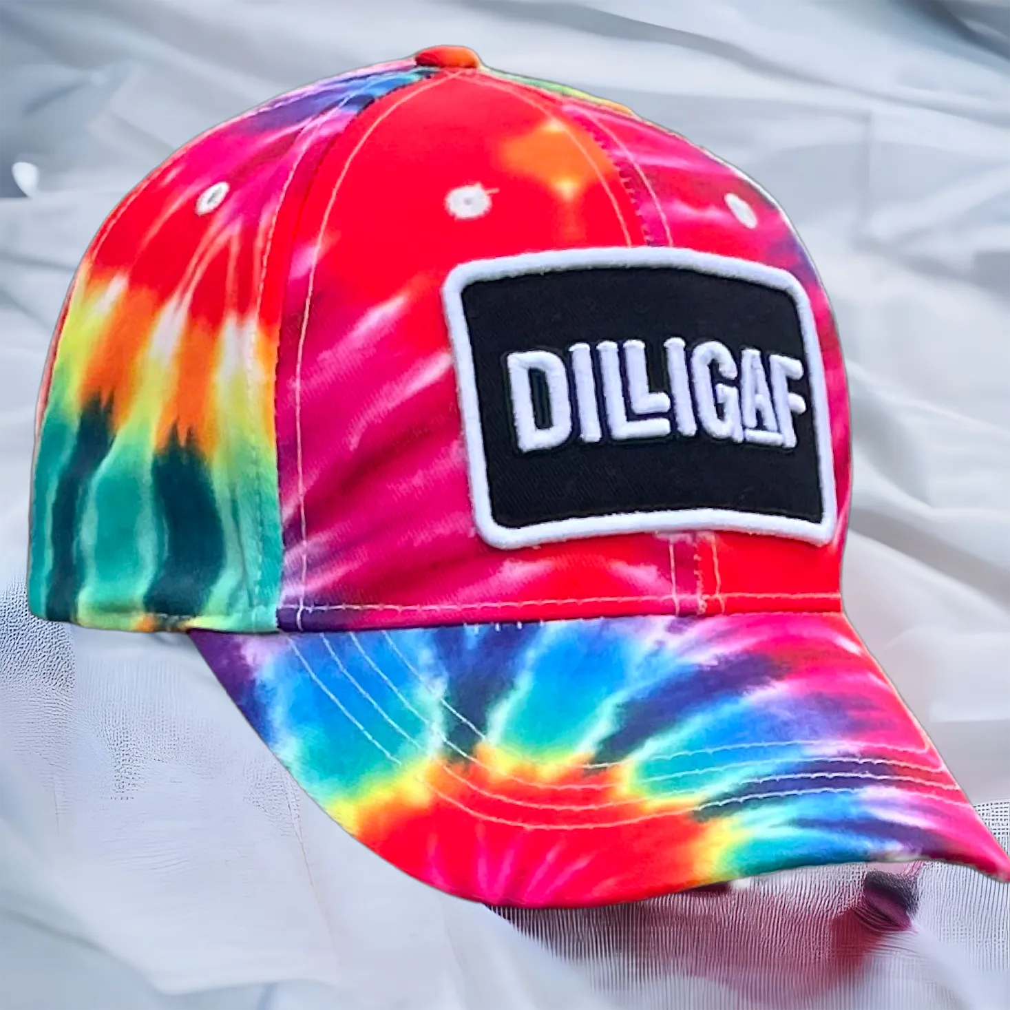 Rainbow Tye Die Baseball Dilligaf Cap