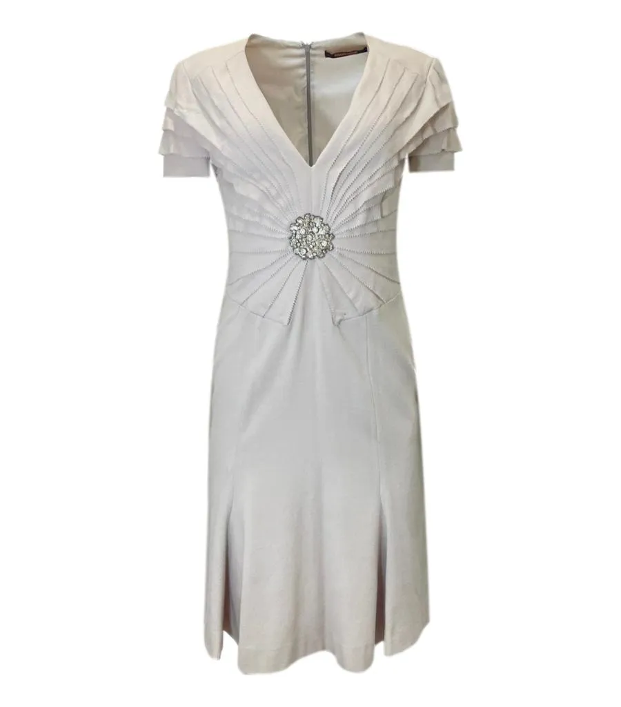 Roberto Cavalli Virgin Wool & Crystal Dress. Size 38IT