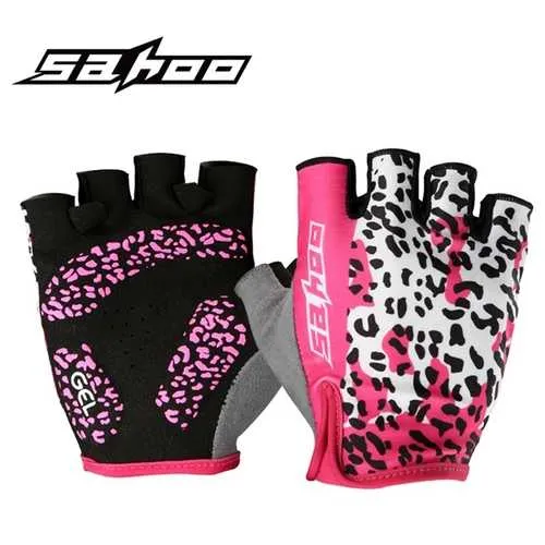 SAHOO Bicycle Gloves Half Finger Cycling Gloves Shockproof Anti-slip Women Gloves