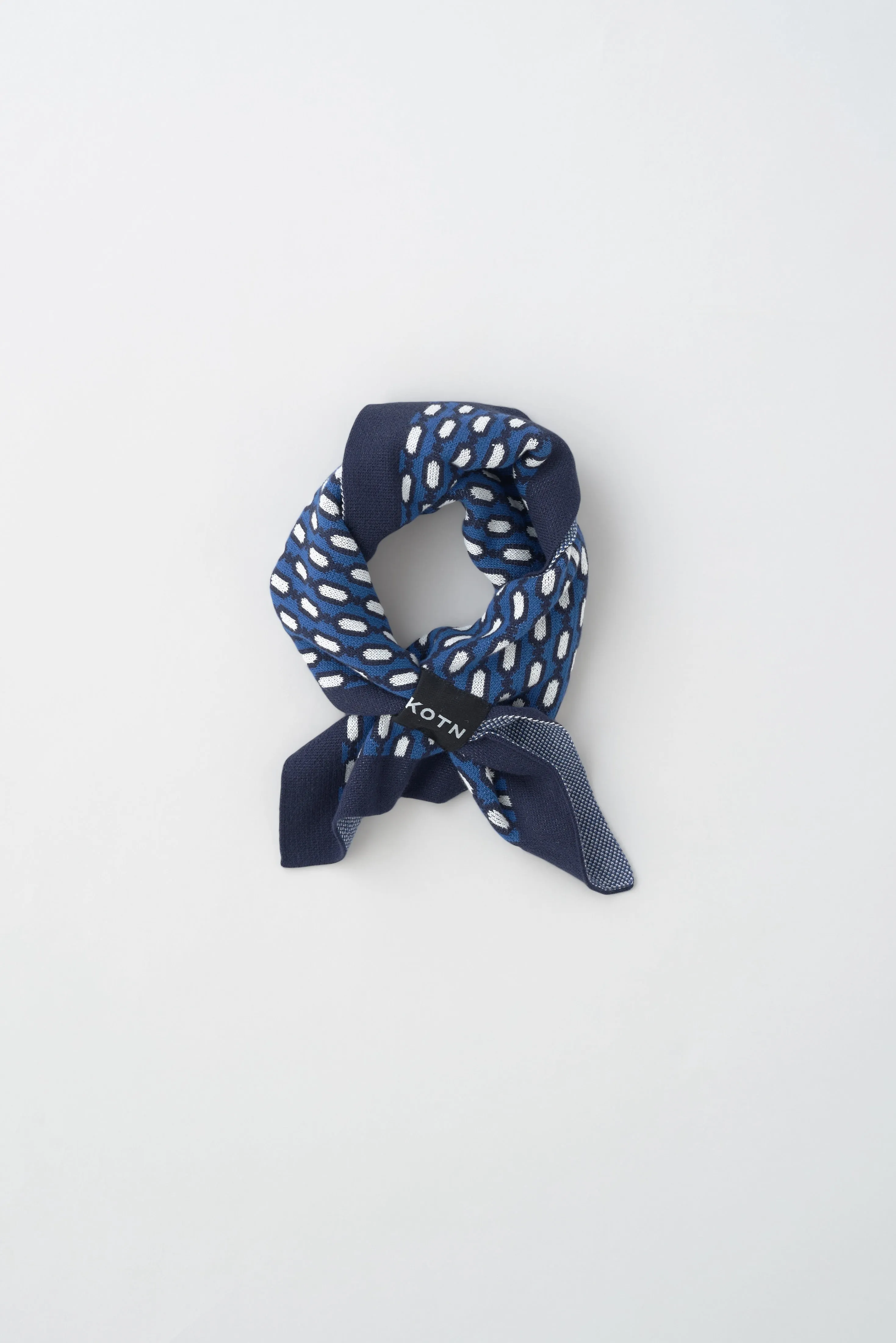 Exquisite Blue Lotus Soad Foulard Silk Scarf