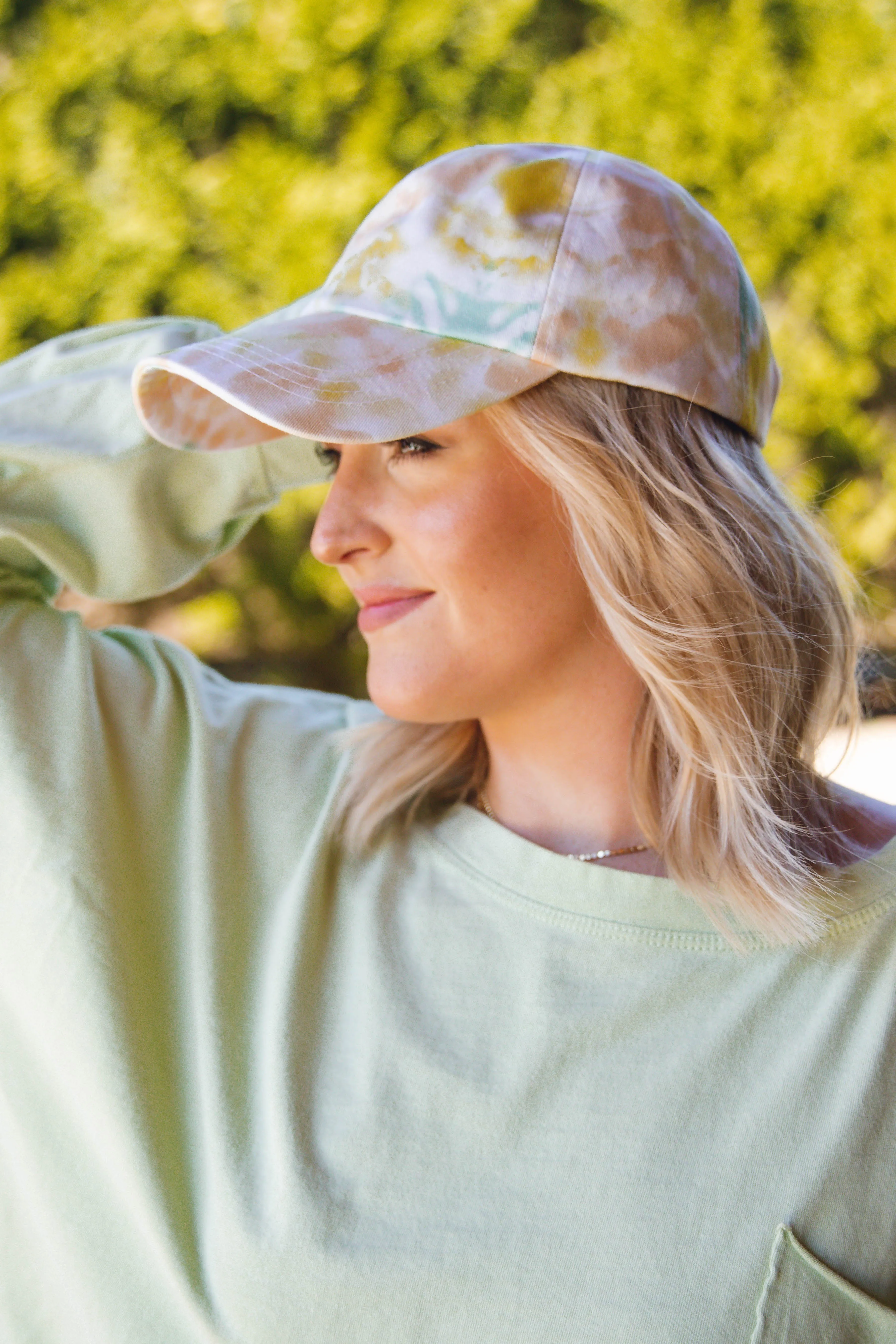 Stay Awhile Tie Dye Hat-Yellow