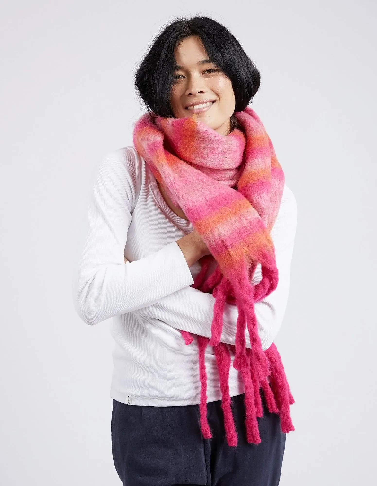 Sunrise Scarf Pink Check