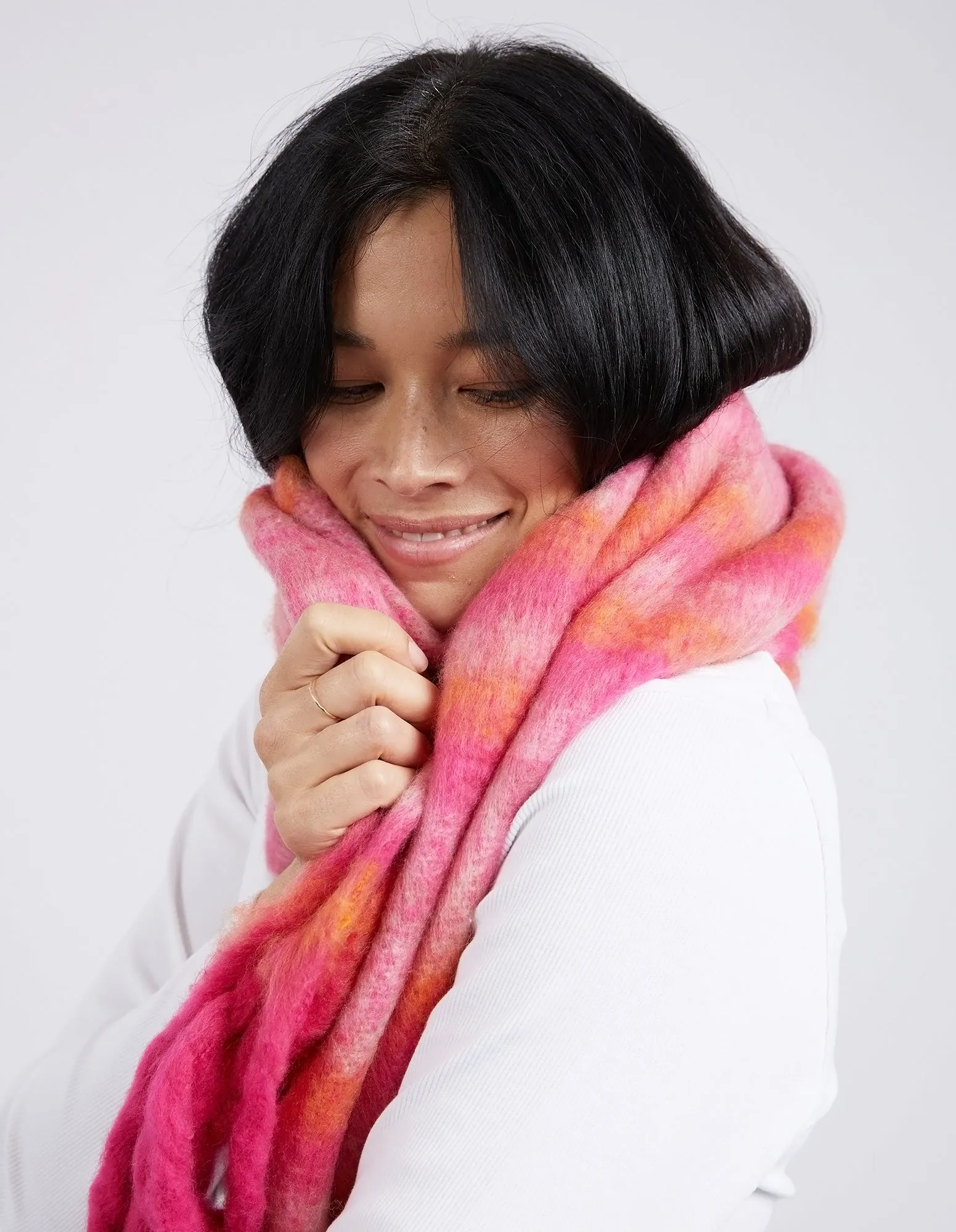 Sunrise Scarf Pink Check