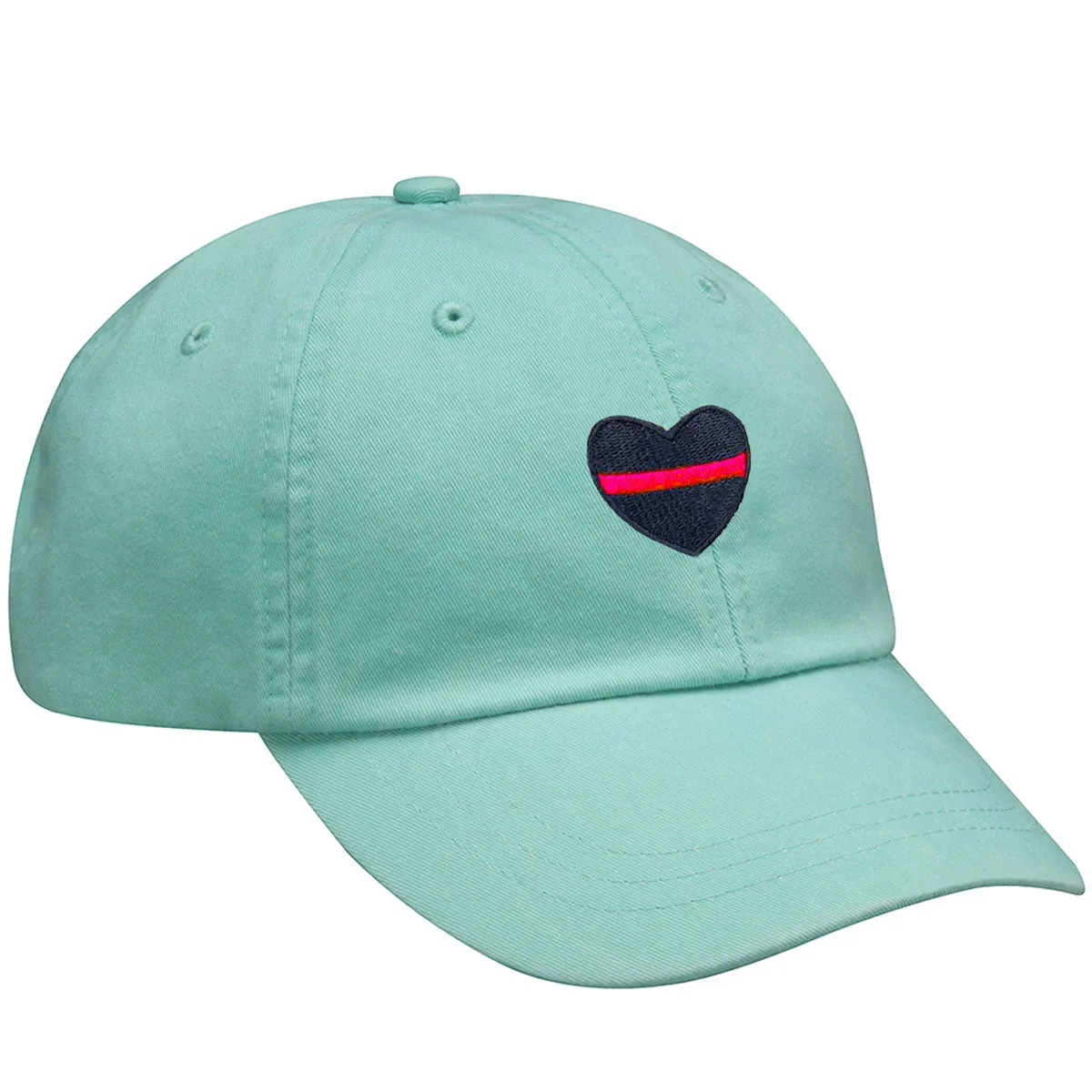 Thin Red Line Heart Embroidered Baseball Cap