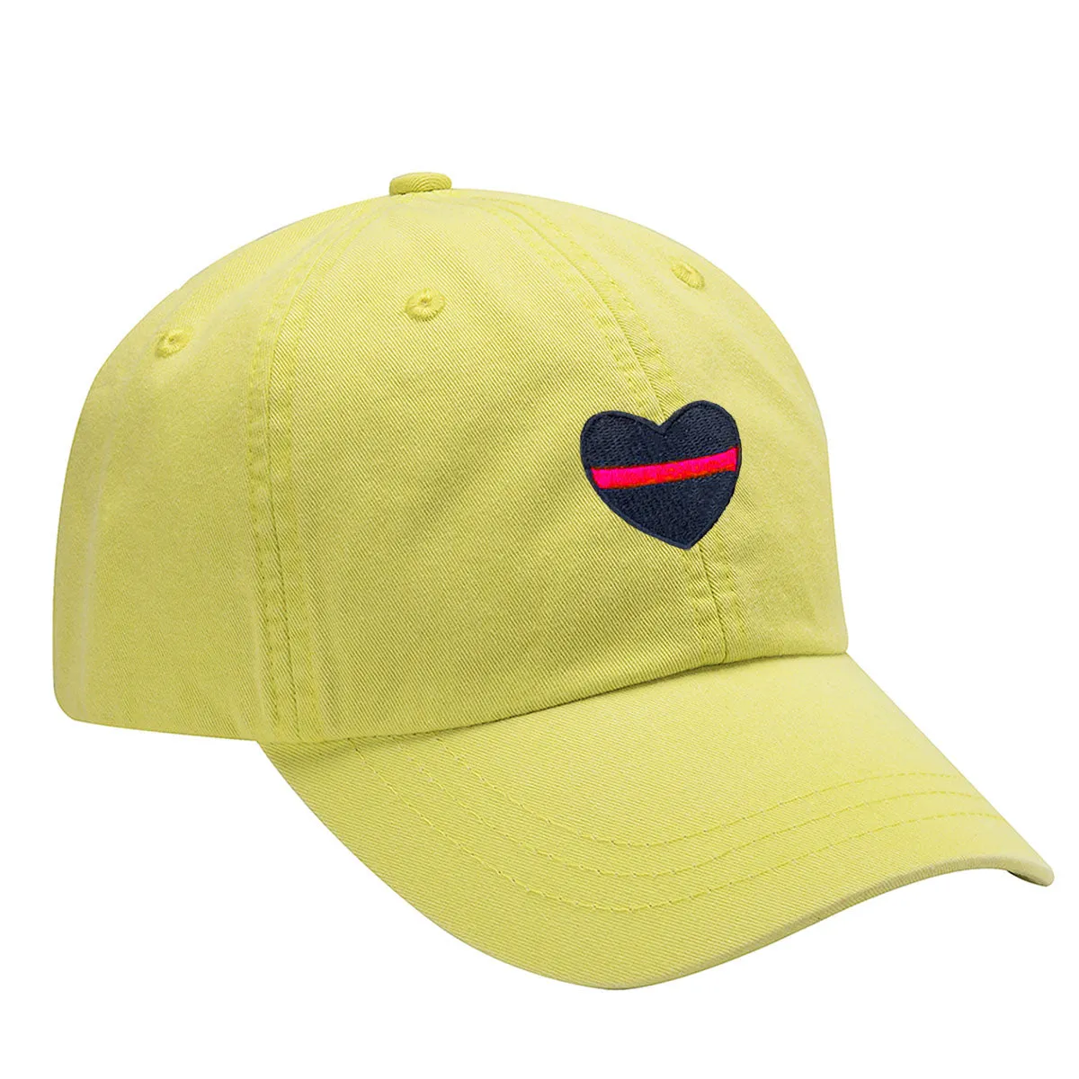 Thin Red Line Heart Embroidered Baseball Cap