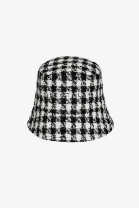 Tweed Houndstooth Suri Alpaca Bucket Hat