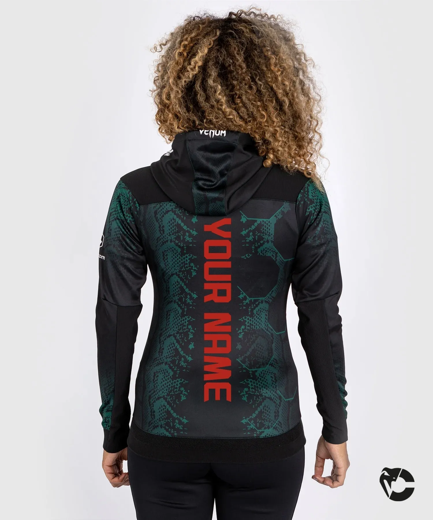 UFC Adrenaline by Venum Authentic Fight Night Women’s Walkout Hoodie - Emerald Edition - Green/Black