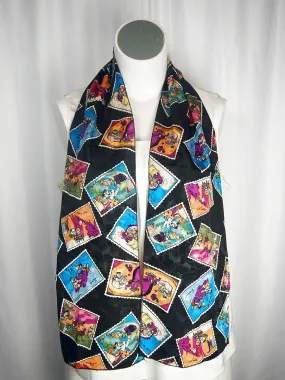 Vintage Hanna Barbera Flintstones Cartoons Postcard Scarf