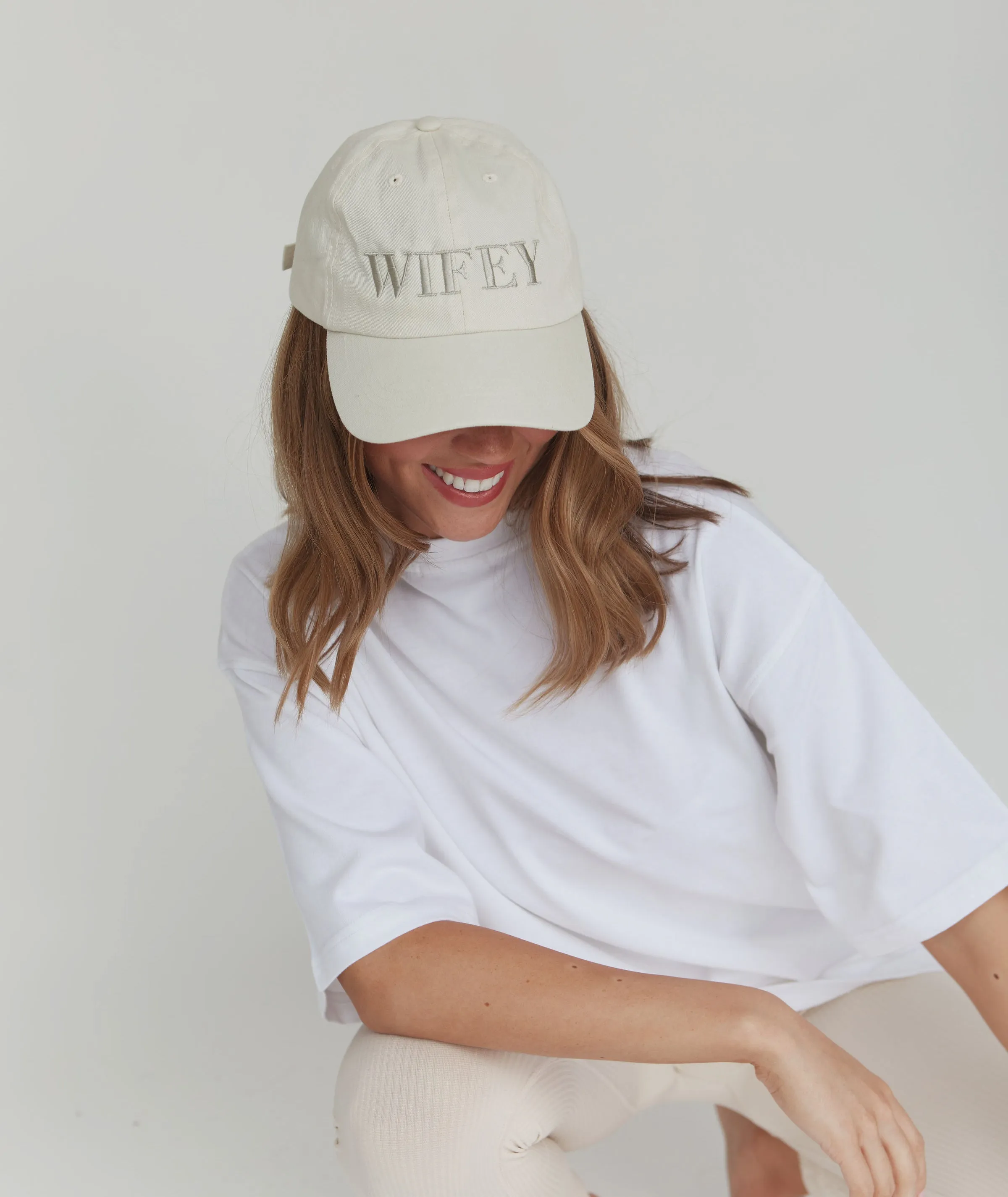 Wifey Embroidered Baseball Cap - Champagne