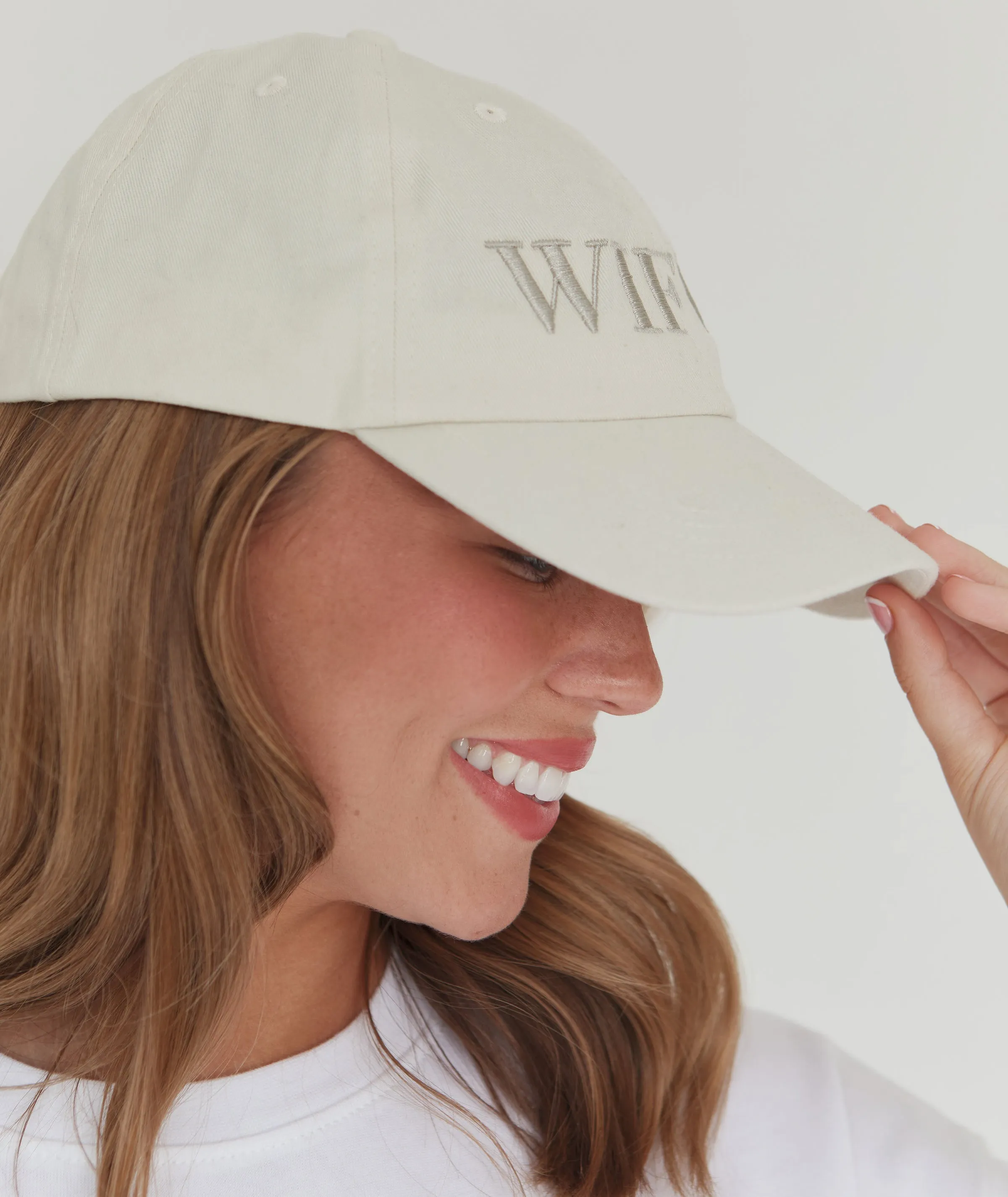 Wifey Embroidered Baseball Cap - Champagne