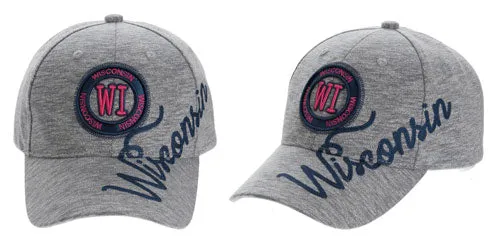 Wisconsin Gray Heather Side Script Baseball Cap