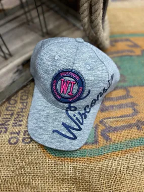 Wisconsin Gray Heather Side Script Baseball Cap